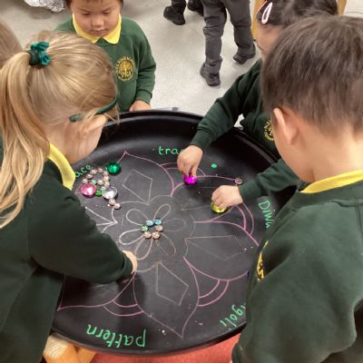 Loose Parts Rangoli Pattern